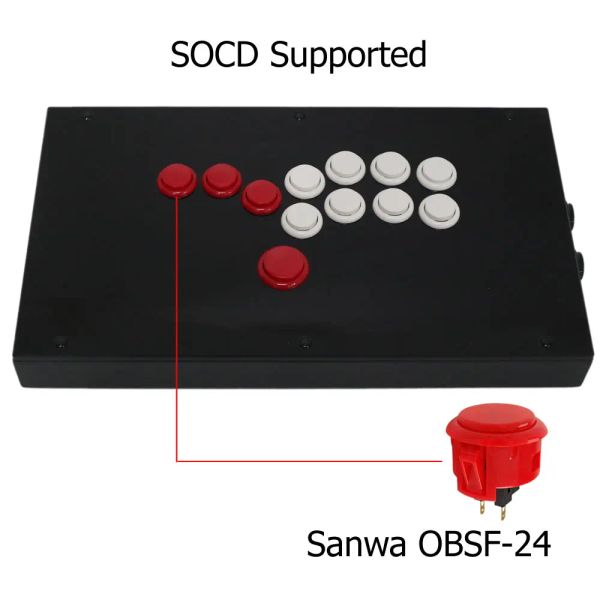 Joysticks RACJ800B Alle Tasten Hitbox Stil Arcade Joystick Fight Stick Game Controller Für PS4/PS3/PC Sanwa OBSF24 30