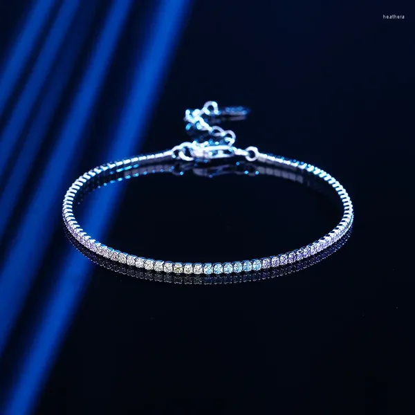 Link pulseiras arco-íris zircão luxo 925 prata esterlina glitter pulseira natal aniversário de casamento presente para o ano dia dos namorados