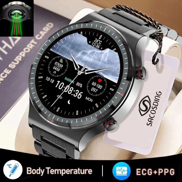 Relógios 2022 novo ecg + ppg relógios inteligentes masculino automático infravermelho oxigênio no sangue freqüência cardíaca pressão arterial saúde smartwatch para xiaomi huawei