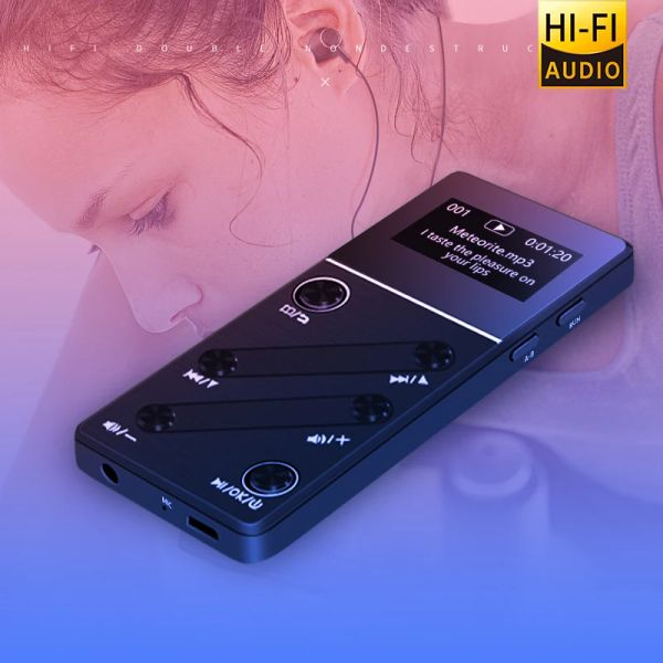 Jogadores Original Metal MP3 Player 32GB HiFi Dual Mini Portátil com Rádio FM Gravação Ebook Lossless Music Player com fones de ouvido
