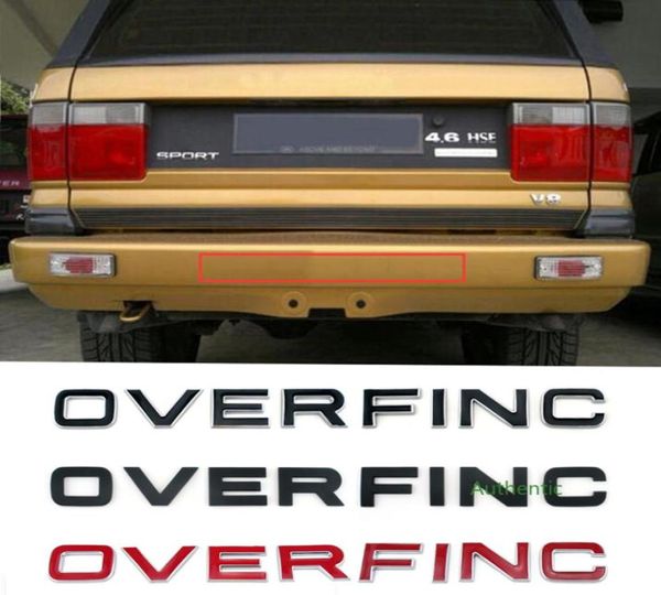 Buchstaben-Emblem-Abzeichen für Range Rover OVERFINCH, Auto-Styling, Umbau der Motorhaube, hinterer Kofferraum, unterer Stoßstangenaufkleber, Chrom, Schwarz, 6352257