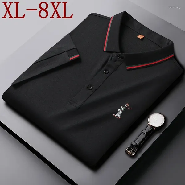 Polo da uomo 8XL 7XL 6XL 2024 Camicie da ricamo moda estiva per uomo Polo da uomo di lusso di fascia alta T-shirt allentata casual Uomo Top