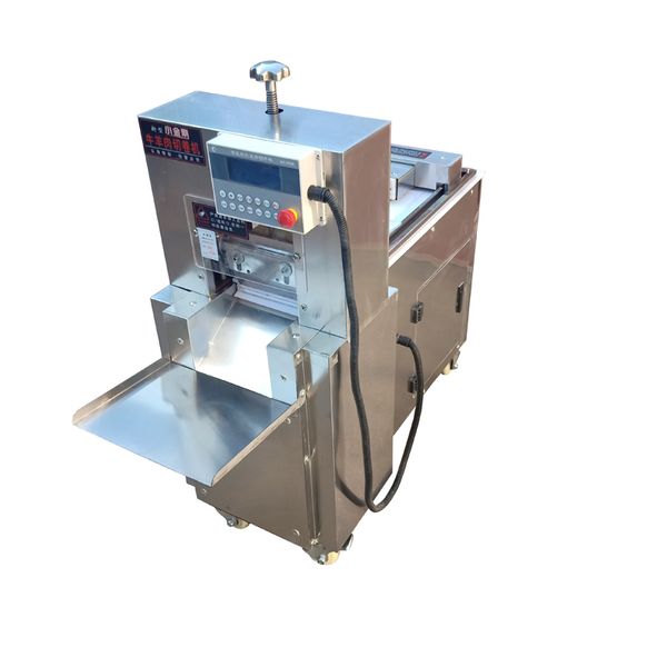 Macchina per tagliare la salsiccia per affettare la pancetta, affettatrice per carne congelata automatica resistente del ristorante CNC, fetta di carne di montone, manzo