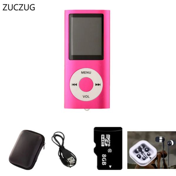ZUCZUG Alta Qualidade 8GB MP4 Player 1.8 polegadas Tela LCD Gravador de Voz Rádio FM Video Music Player 7 Cores para Escolher