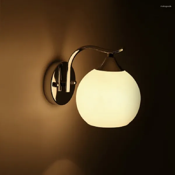 Lâmpada de parede LukLoy Globo Vidro Bola Dupla Nordic Minimalista Quarto Luz Vintage Cabeceira Ferro Sconce E27 Iluminação