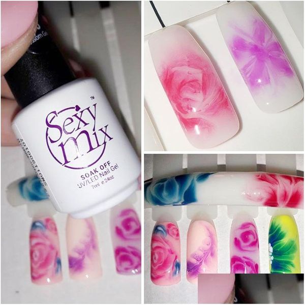 Nagelgel Sexy Mix 7 ml Transparente Blütenkunst Diy Magic Blooming Effect Blumenpolitur Soak Off UV-Kleberlack Drop Delivery Gesundheit B Dhwrn