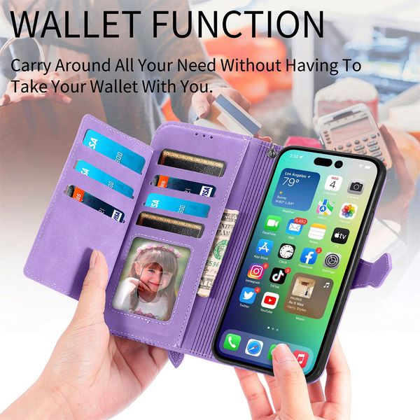 Für Iphone15Pro Handyhülle Iphone Cover Schutzhülle Apple 14 Phone Luxus Clamshell Holster Reißverschluss Portemonnaie Karte Lederhülle Samsung S24