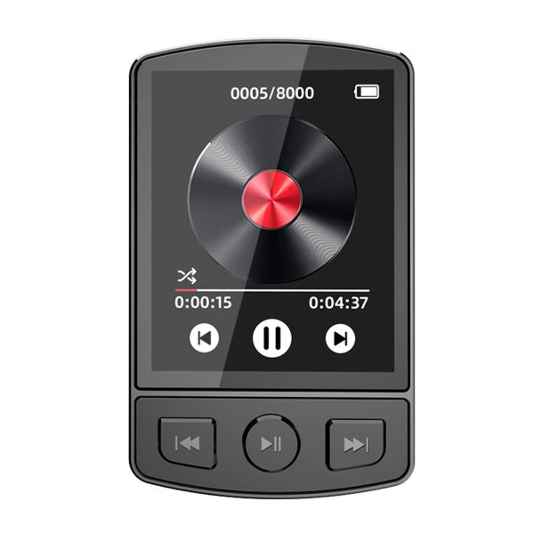 Oyuncu MP3 Player UltraLight Mp3 Çalar Hifi Sound BluetoothCompatible 5.2 Mini Müzik Oyuncu Düğmesi 1.8inch Spor Koşu için Ekran