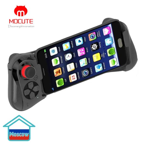 Joysticks Mocute 058 Gamepad sem fio Bluetooth V3.0 Android Joystick VR Telescópico Controlador Gaming Gamepad para telefone PUBG Mobile Joypad