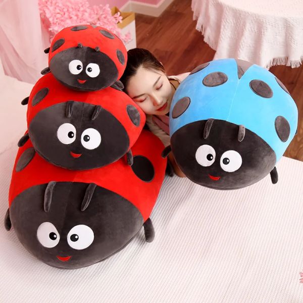 Kissen 4060 cm süßes Insekt Plüsch Spielzeug weiche farbenfrohe Marienkäfer Puppe Huggable Ladybird Kissen zurück Kissen Kinder Geburtstag Geschenke