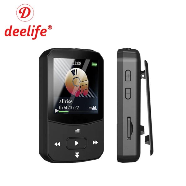 Lettori Deelife Sport Lettore Mp3 Bluetooth per correre con riproduzione musicale Fascia da braccio Contapassi portatile con clip Radio Fm Tf Registrazione Mini Mp 3