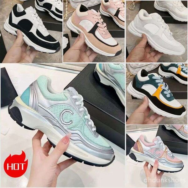 2024 Scarpe da corsa Designer Scarpe da corsa Brand Channel Sneakers Womens Lace-Up Casual Shoes Classic Trainer SDFSF tessuto Effetto in pelle scamosciata Effetto GSFS City Dimensioni GSF con scatola