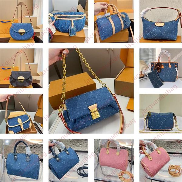 Borsa in denim firmata da donna 5A SUNSET Favorite Hills Po che tte Borsa a mano Diane baguettes nf never tote lady KEEP ALL BAN DOU LIERE 16 20 25 30 Borse a cuscino marsupio M82949 M46829