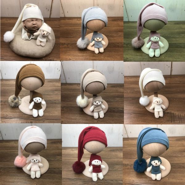 Yenidoğan Fotoğraf Setleri Setler Personal sevimli peluş top şapkası+bebek stüdyosu bebek 01 aylık çekim şapkası bebek fotografia prop aksesuarları