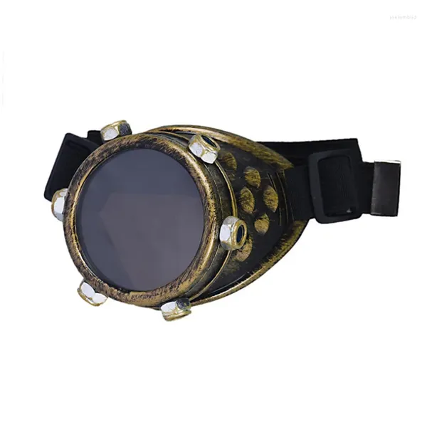 Occhiali da sole durevoli unisex da donna Steampunk antivento lente fai da te occhio destro occhiali punk oggetti di scena