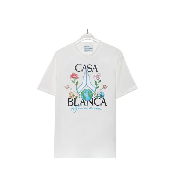 C-Asablanca High Street Flower Hemd Casa Casa Hemd Short Sleved Shorts Set T-Shirt Kurzärärmische kurze Hosen