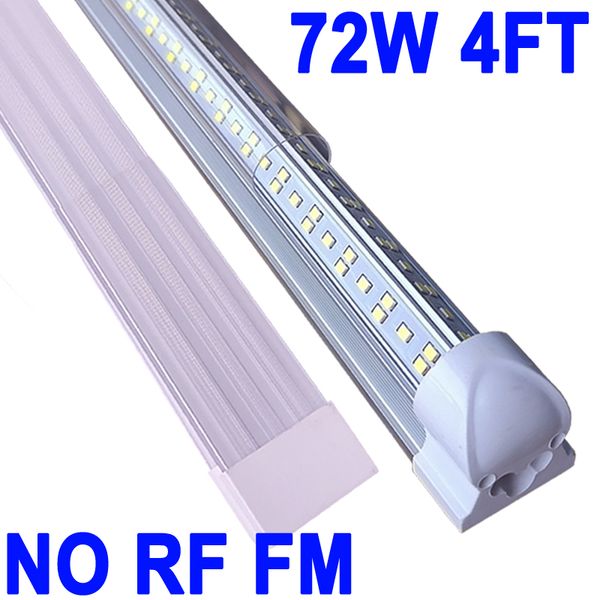 LED-Ladenleuchte, 4 Fuß, 72 W, 72.000 lm, 6.500 K, T8-LED-Leuchte, durchsichtige Abdeckung, NO-RF RM Decken- und Versorgungsbeleuchtung, verbindbare Röhrenleuchten, Ladenbeleuchtung, Raum, Garage crestech