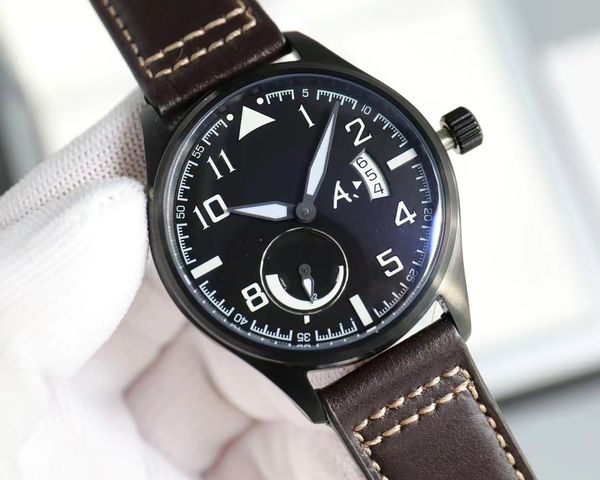 Iwcity Menwatch assistir homens grandes relógios de alta qualidade mecânica uhren super luminoso relógios de vigas de couro Montre pilot luxe chdv