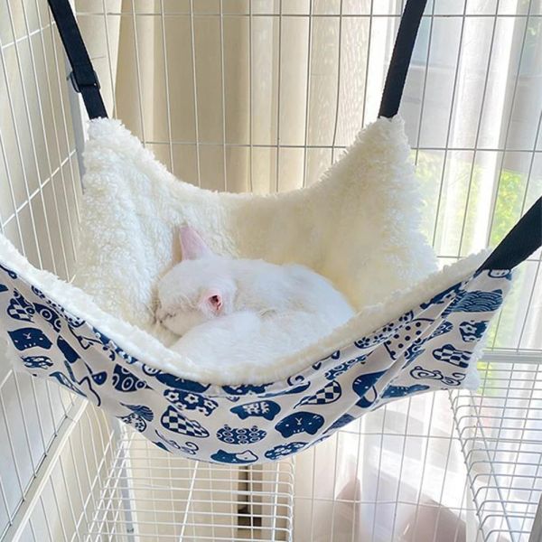 Gaiolas para animais de estimação coelho gato rede rato furões cobaia tapete de algodão gato pendurado cama gatos rede para hamster animais de estimação suprimentos