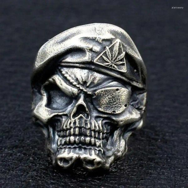 Cluster anéis estilo vintage viking capitão crânio metal punk gótico anel para homens rock party biker jóias atacado