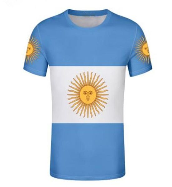 Argentinien Kunst T-Shirt individueller Name Nummer ARG Land Fitnessstudios T-Shirt Flagge Spanisch Argentinien Nation Drucktext DIY PO Kleidung7008988