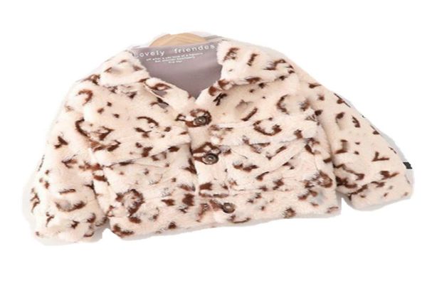 Inverno meninos meninas casaco de pele do falso crianças leopardo lapela manga longa outwear crianças impresso pelúcia engrossar roupas quentes a80586951580