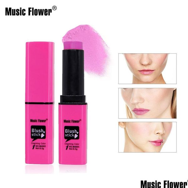 Blush Música Flor Charming Creme B Stick Rouge Fácil de Usar Longa Duração À Prova D 'Água Ber Rosa Rosto Maquiagem Gota Entrega Saúde Beleza Dhbsa
