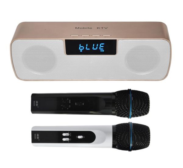 Mit 2PCS Mic Karaoke-System N 200 Handmikrofon mit Bluetooth-Lautsprecherverstärker Wireless Mobile KTV7585266