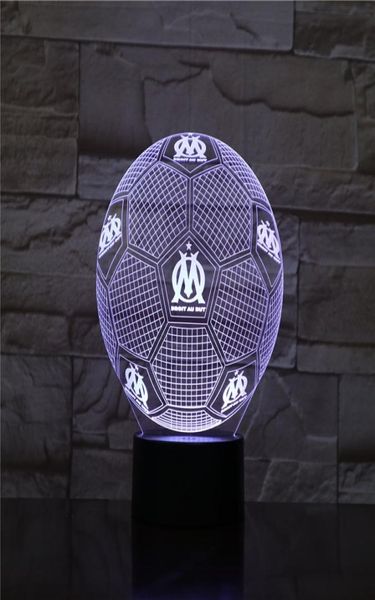 USB LED GECE LIGHT 3D Futbol Masa Lambası Başucu Futbol Kulübü Logo Atmosfer Gece Işığı Uygulama Kontrol Hayranları Arkadaşlar Hediye Çocuk Odası D3901160
