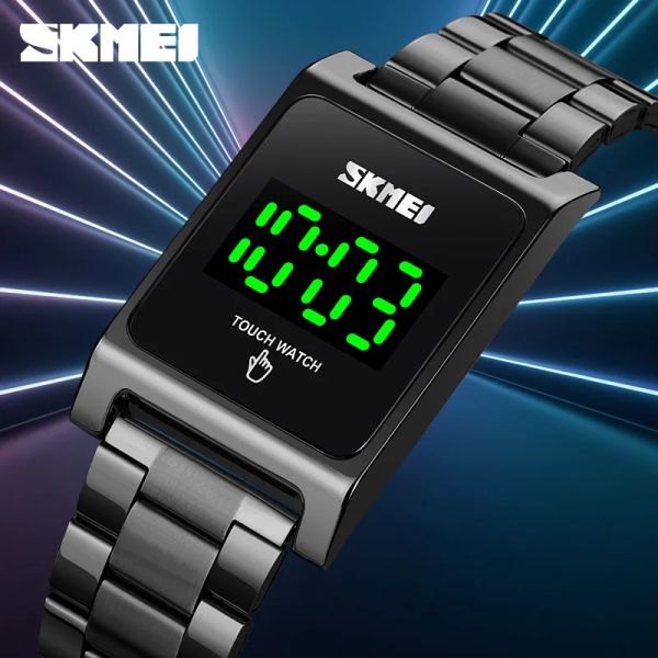 Saatler Skmei Marka Moda Touch Display Dijital Saat Erkekler Su Geçirmez LED Işık Tarih Erkek Saatler Elektronik Saat Hediyesi Reloj 1869