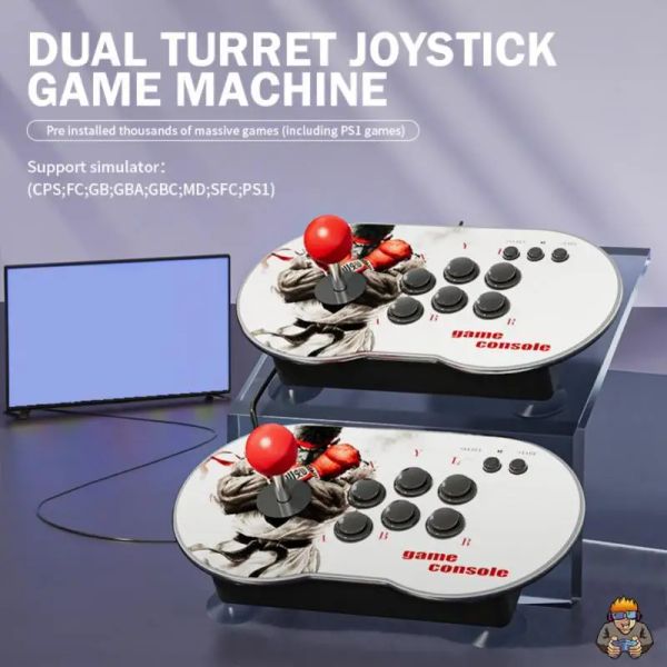 Joysticks Retro Arcade Game Joystick HD Output Double Rocker Luminous ACT Action Game para TV Fight Game Controller 3D Video Game Console