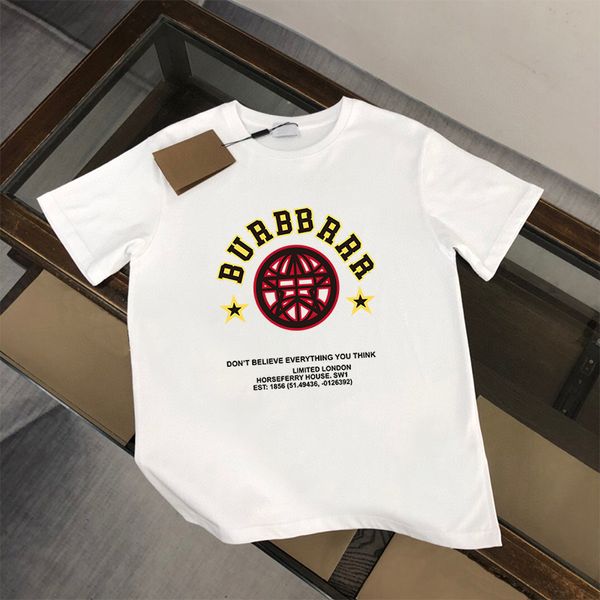 B Marka Moda Desigenr Tees Erkekler İçin Lüks Tişörtler Pamuk Mektupları Bayanlar Top Street Style T -Shirt Euro Boyut 3XL