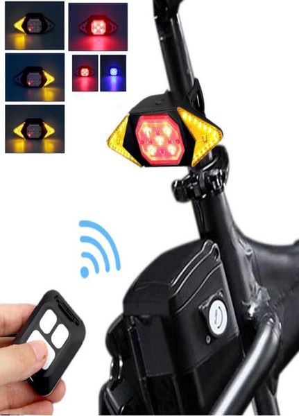 Radfahren Rücklicht LED Fahrrad Anzeige Fahrrad Hinten Schwanz Blinker Drahtlose Fernbedienung USB Ladung Regendicht Sicherheit Warnung Lampe Bicycl4242271