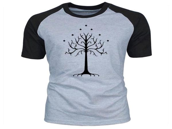 Verão O Hobbit Gondor Árvore Branca Homens Manga Curta Camiseta Senhor do Anel Top Moda Casual O Pescoço Camiseta de Algodão Plus Size 210721799591