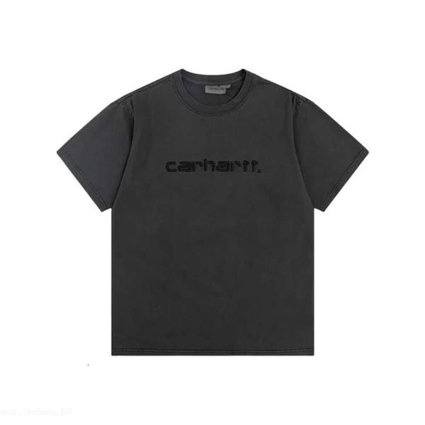 Carhartts Camisa Carharrt Camisa Designer T Shirt Top Quality Classic Small Label Pocket Camiseta de manga curta Solta e versátil Camiseta Carhart Shirt 44