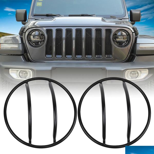 Altri accessori esterni Accessori Faro per auto Er Decorazione nera Ferro per Jeep Wrangler Jl Aggiungi consegna consegna interni Automobi Dhejy