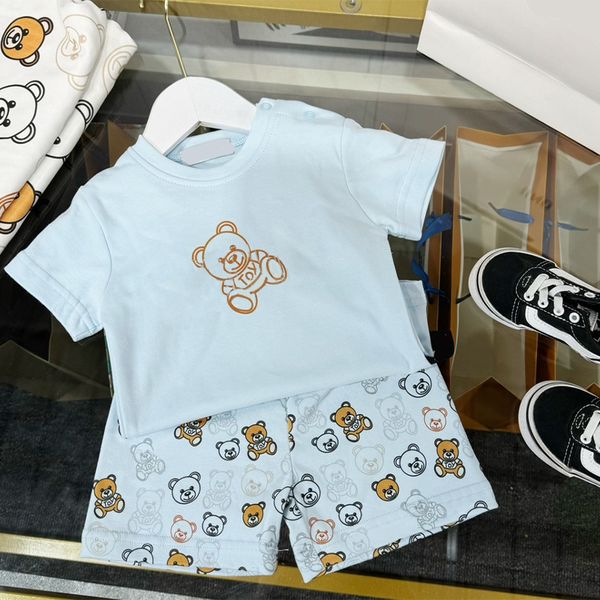 Kinder Klassisch Niedlicher Bär Kurzarm Anzug Sommer Mode Lässig Sweatshirt Anzüge Baby Junge Mädchen Trainingsanzug Luxus Kleidung Sets 66-100CM