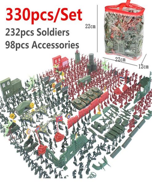 Bambini 290 pz/330 pz Set di Plastica Militare Soldato Modello Playset Giocattolo Base Dell'esercito Figure Accessori Decor Regalo Toys2253834