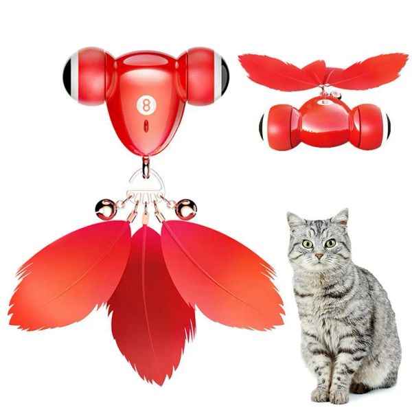 Spielzeug 1 Stück Rot Kitifish Katzenspielzeug Intelligentes automatisches kreatives Necken Kleines Goldfischspielzeug USB-Aufladung Katze Bester Partner Haustier-Power-Spielzeug