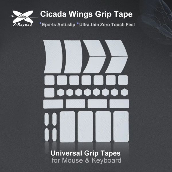 Almofadas Xraypad Cicada Wings 1.0 Fita adesiva universal ultrafina antiderrapante para qualquer mouse e teclado