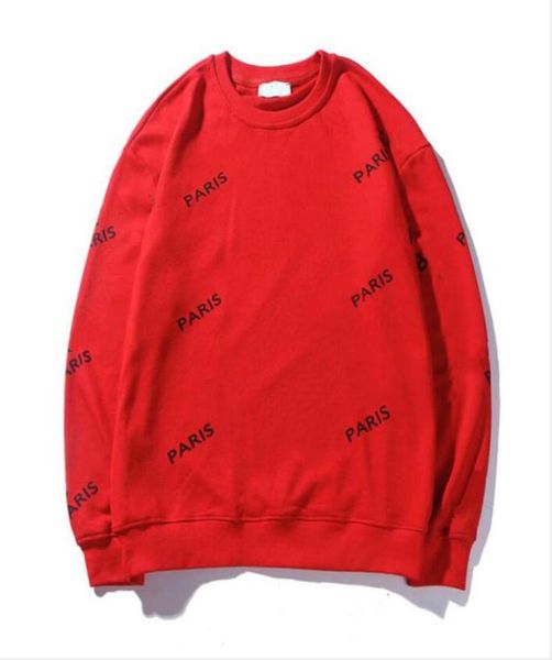 Yeni Erkekler Hoodie Lüks Sweater Siyah Beyaz Kırmızı Pur Pamuk Oneck Paris Baskı Hoody High End kaliteli Gevşek Fit Sokak Giyim MA7293567
