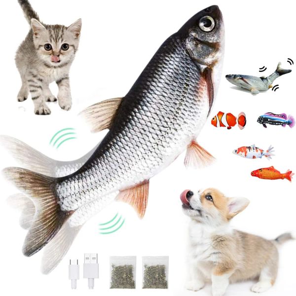 Giocattoli Flopping Fish Toy per cani Movimento elettrico Realistico Wiggle Fish Catnip Cat Toys Automatic Pet Masticare Giocattoli per cani di piccola taglia media