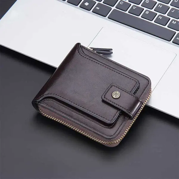 Carteiras Titular Homens Bloqueando Carteira Protegida PU Couro Cardholder Case Money Clip Bank Slim Short Bag