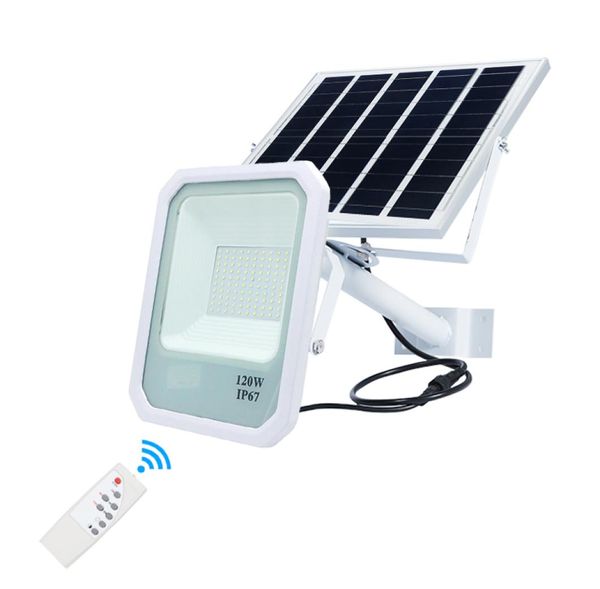 Edison2011 120W Holofote Solar Ao Ar Livre Lâmpada de Rua À Prova D 'Água com Sensor de Luz de Controle Remoto Luzes de Inundação Pacote de Presente8177228