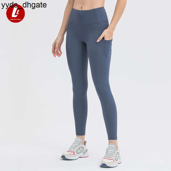 Lu Lu Align Pant Yoga Leggings sportivi morbidi e morbidi al tatto, da donna, elasticizzati, a prova di squat, per palestra, sportivi, con tasca, allenamento al limone Gry LL