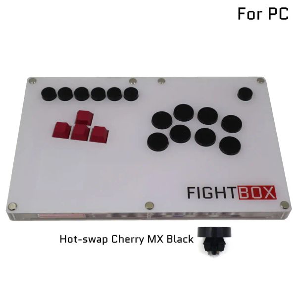 Joysticks B6PC UltraThin Teclado Botões Mixbox Estilo Arcade Joystick Luta Stick Game Controller para PC USB HotSwap Cherry MX DIY Ver