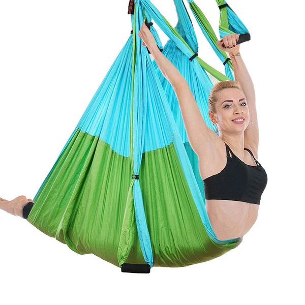 6 Handan Aten Yoga Hammock Swing Açık Kapalı İç Mekan Antigravity Asma Sling Yoga Pilates Trapez İnversiyon Egzersizi Egzersiz 240223