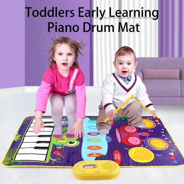 Tappetino musicale per pianoforte Utili modalità multiple Colori brillanti Tappetino da ballo per tastiera per bambini Regalo per bambini 240226