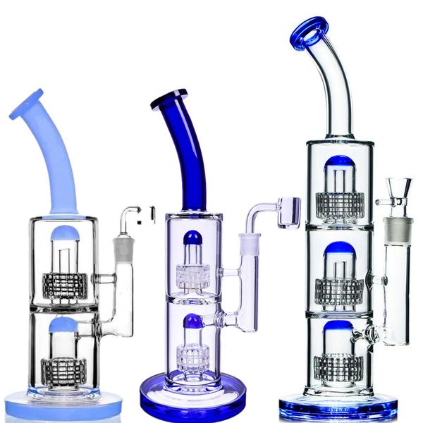 Tubi di vetro spesso Matrix Perc Narghilè Bong Bubbler Recycler Oil Dab Rigs Fumatori Pipa ad acqua