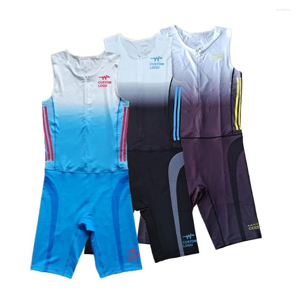 Costumi da bagno da uomo 2024 Uomo attillato da corsa veloce Speedsuit Tuta intera da atletica leggera Rashguard